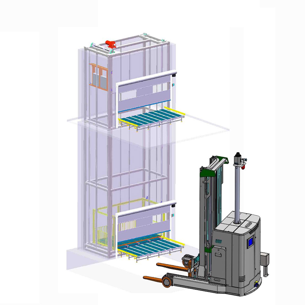 往復(fù)式提升平臺(tái)配AGV通訊聯(lián)動(dòng)
